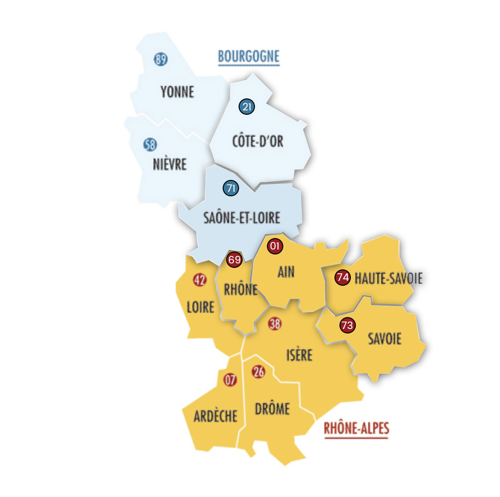 dépollution amiante des bâtiments Bourgogne-Franche-Comté Auvergne-Rhône-Alpes 